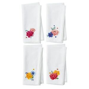 Pioneer Woman Flowering Frontier Fabric Napkin Set 4-Pc Multicolor 20"W x 20"L